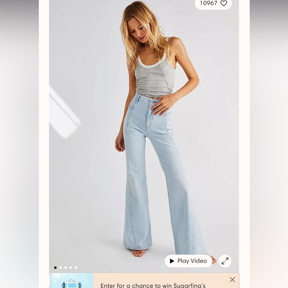 Free people Florence pant - high waist light wash flare